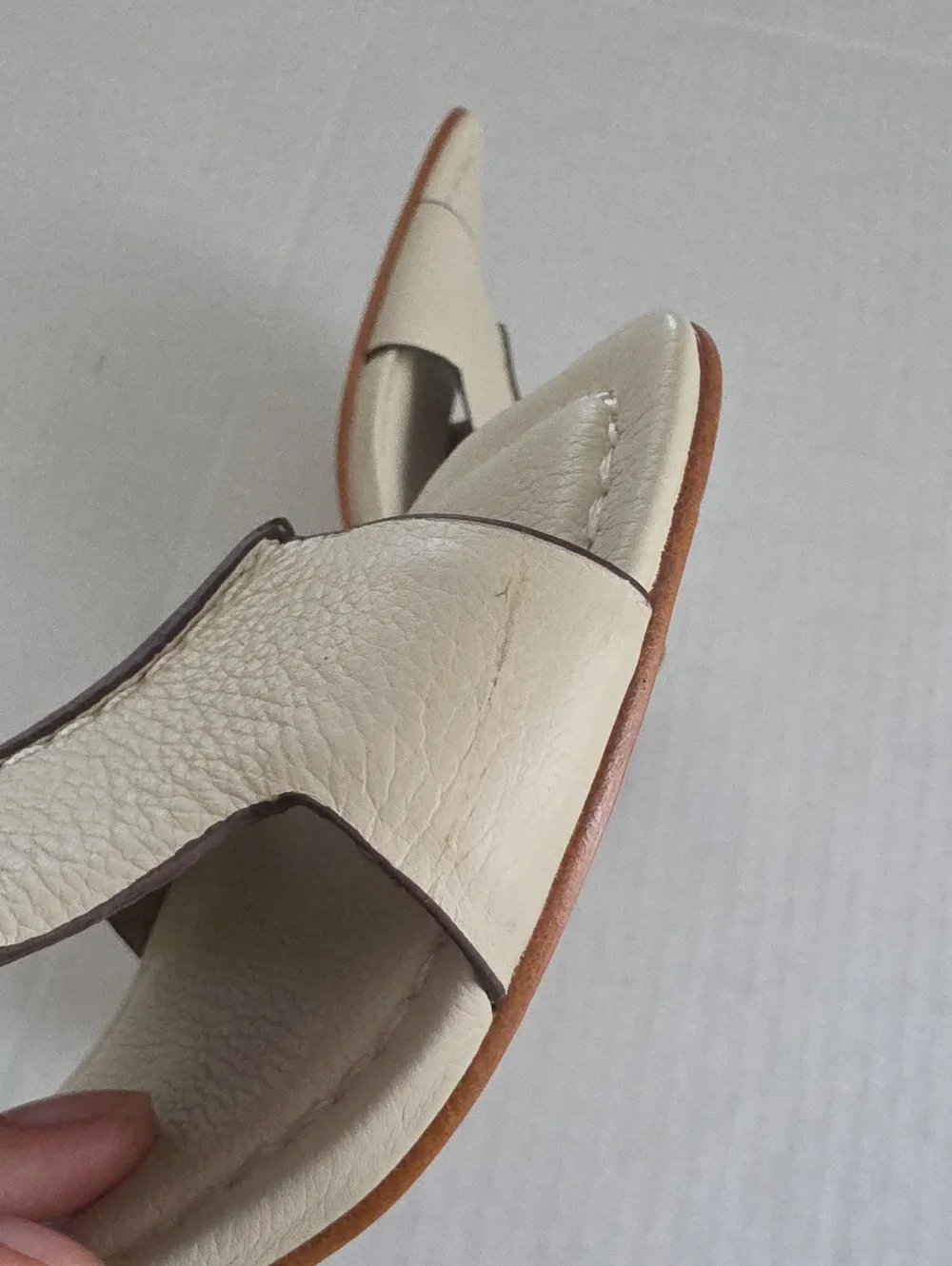 Bernardo Jewel Cream Leather Heeled Slide Sandal Women 7.5